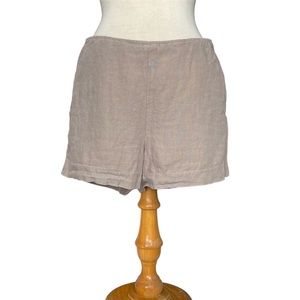 Steven Alan Flat Front Linen Shorts in Taupe/Tan Size 8